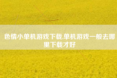色情小单机游戏下载,单机游戏一般去哪里下载才好