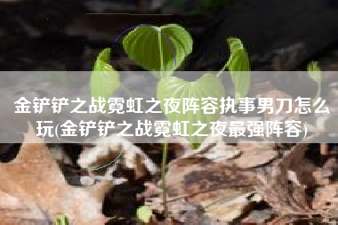 金铲铲之战霓虹之夜阵容执事男刀怎么玩(金铲铲之战霓虹之夜最强阵容)