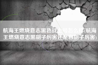 航海王燃烧意志黑色战士号怎么样(航海王燃烧意志黑胡子厉害还是白胡子厉害)