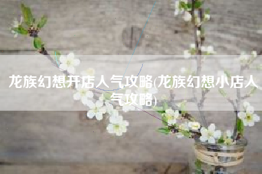 龙族幻想开店人气攻略(龙族幻想小店人气攻略)