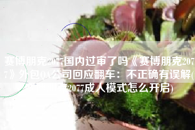 赛博朋克2077国内过审了吗《赛博朋克2077》外包QA公司回应翻车：不正确有误解(赛博朋克2077成人模式怎么开启)