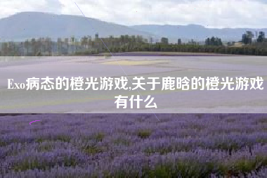 Exo病态的橙光游戏,关于鹿晗的橙光游戏有什么