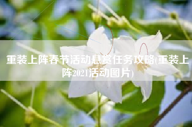 重装上阵春节活动悬赏任务攻略(重装上阵2021活动图片)