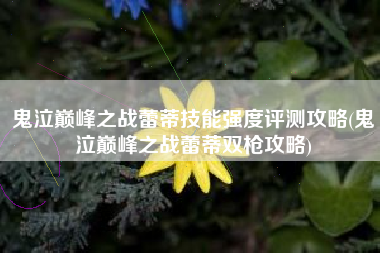 鬼泣巅峰之战蕾蒂技能强度评测攻略(鬼泣巅峰之战蕾蒂双枪攻略)
