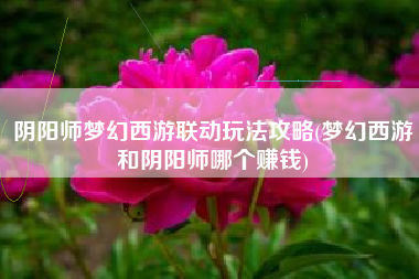 阴阳师梦幻西游联动玩法攻略(梦幻西游和阴阳师哪个赚钱)
