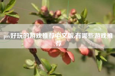 psv好玩的游戏推荐中文版,有哪些游戏推荐