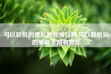 可以联机的单机游戏排行榜,可以联机玩的单机手游有哪些