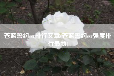 苍蓝誓约ssr排行文章(苍蓝誓约ssr强度排行最新)