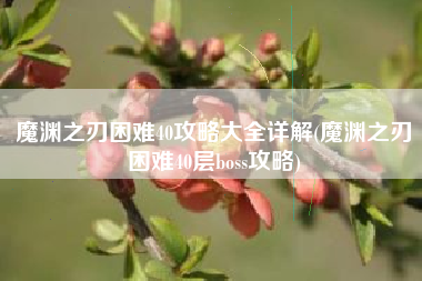 魔渊之刃困难40攻略大全详解(魔渊之刃困难40层boss攻略)