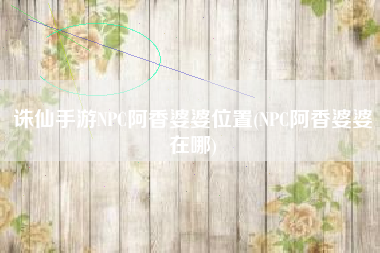 诛仙手游NPC阿香婆婆位置(NPC阿香婆婆在哪)