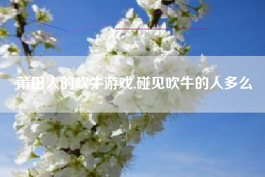 莆田人的吹牛游戏,碰见吹牛的人多么