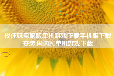 找你妹电脑版单机游戏下载手机版下载安装,国内PC单机游戏下载