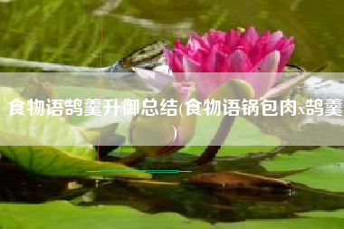 食物语鹄羹升御总结(食物语锅包肉x鹄羹)