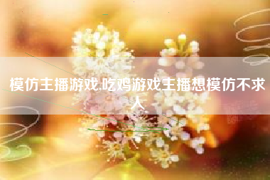 模仿主播游戏,吃鸡游戏主播想模仿不求人