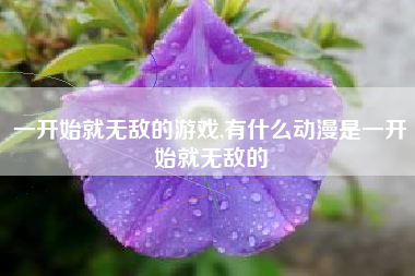一开始就无敌的游戏,有什么动漫是一开始就无敌的