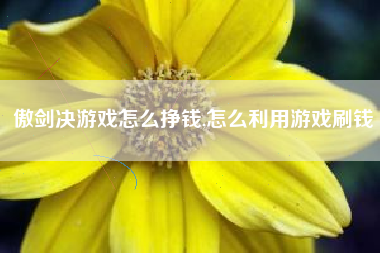 傲剑决游戏怎么挣钱,怎么利用游戏刷钱