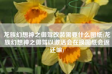龙族幻想神之御驾改装需要什么图纸(龙族幻想神之御驾以激活会在换图纸会返还嘛)