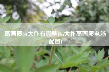 高画质3A大作有哪些(3a大作高画质电脑配置)