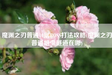 魔渊之刃普通10层BOSS打法攻略(魔渊之刃普通蛆虫隧道在哪)
