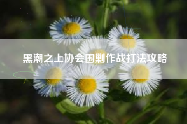 黑潮之上协会围剿作战打法攻略