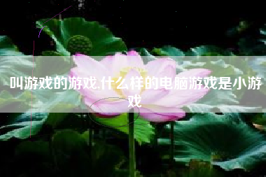 叫游戏的游戏,什么样的电脑游戏是小游戏