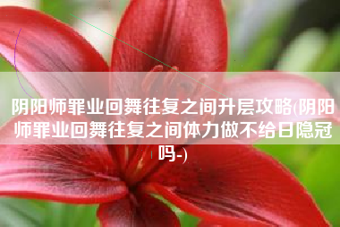 阴阳师罪业回舞往复之间升层攻略(阴阳师罪业回舞往复之间体力做不给日隐冠吗-)