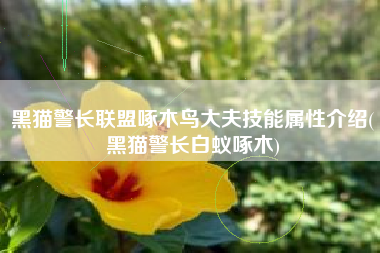 黑猫警长联盟啄木鸟大夫技能属性介绍(黑猫警长白蚁啄木)