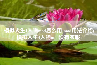 模拟人生4人物mod怎么用 mod用法介绍(模拟人生4人物mod没有衣服)