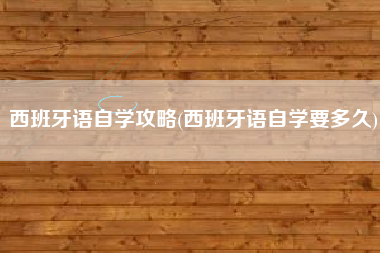 西班牙语自学攻略(西班牙语自学要多久)