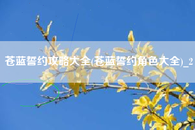 苍蓝誓约攻略大全(苍蓝誓约角色大全)_2