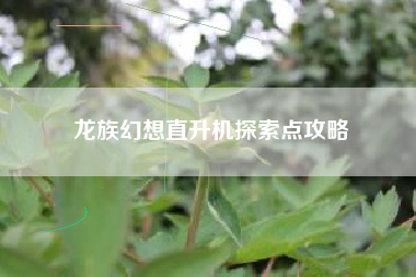 龙族幻想直升机探索点攻略