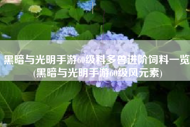 黑暗与光明手游60级科多兽进阶饲料一览 (黑暗与光明手游60级风元素)