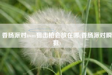 香肠派对awm狙击枪会放在哪(香肠派对瞬狙)
