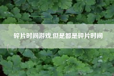 碎片时间游戏,但是都是碎片时间