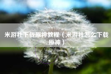 米游社下载原神教程（米游社怎么下载原神）