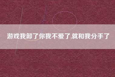 游戏我卸了你我不爱了,就和我分手了