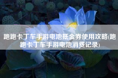 跑跑卡丁车手游电池抵金券使用攻略(跑跑卡丁车手游电池消费记录)