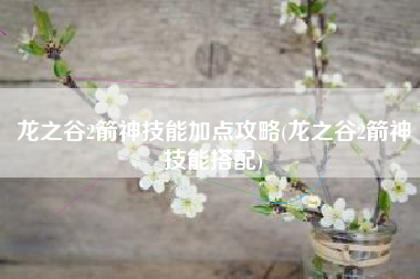 龙之谷2箭神技能加点攻略(龙之谷2箭神技能搭配)