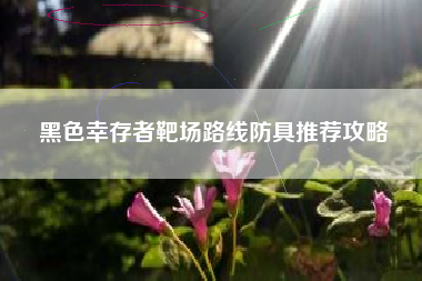 黑色幸存者靶场路线防具推荐攻略