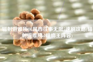 辐射避难所OL昆西往事无限5速刷攻略(辐射避难所ol蟑螂王阵容)