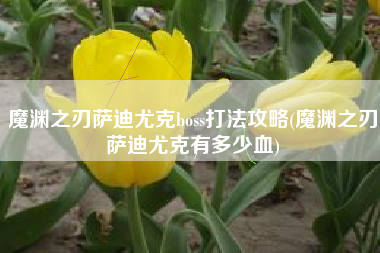魔渊之刃萨迪尤克boss打法攻略(魔渊之刃萨迪尤克有多少血)